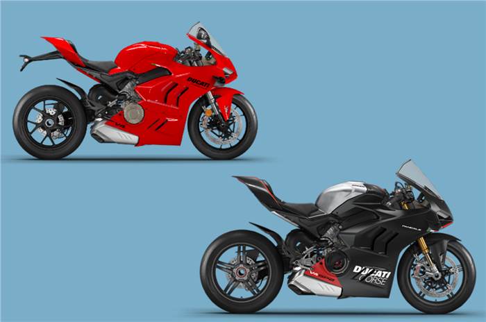 Ducati Panigale V4 and V4 SP2 collage.